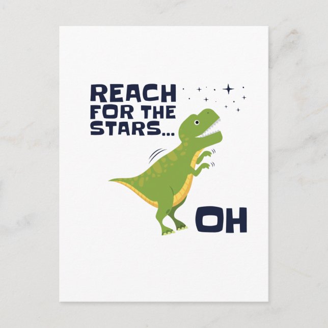 Postal Alcance para las Estrellas divertidas T-Rex Brazos (Anverso)