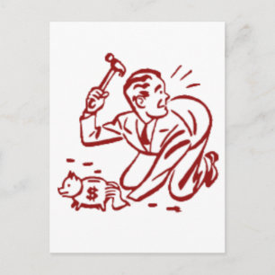 Postal alcancía de cerdito