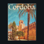 Postal Alcázar Vintage de Sevilla<br><div class="desc">Poster de turismo de cosecha por Córdoba España que muestra el Alcázar de los Reyes Cristianos de nuestra colección de Alcázar</div>