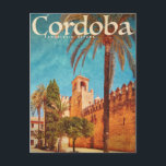 Postal Alcázar Vintage de Sevilla<br><div class="desc">Poster de turismo de cosecha por Córdoba España que muestra el Alcázar de los Reyes Cristianos de nuestra colección de Alcázar</div>