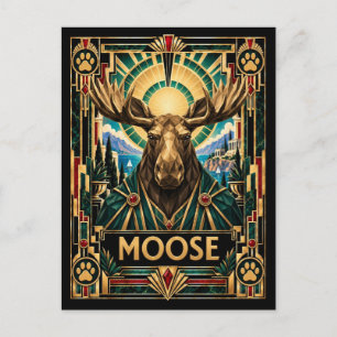 Postal Alce, fauna Art Déco