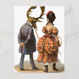 Postal Alce-man de señora Leading Her