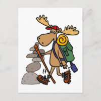 Alces divertidos que caminan con el dibujo animado