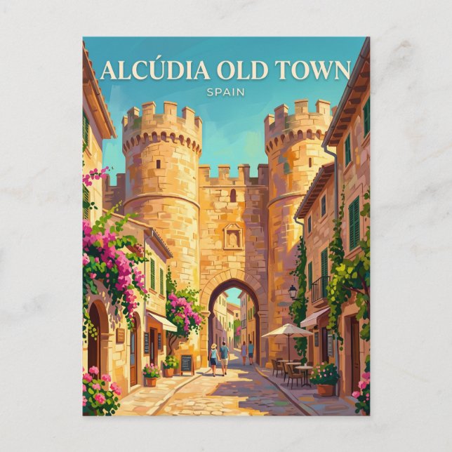 Postal Alcúdia Ciudad Antigua España (Anverso)