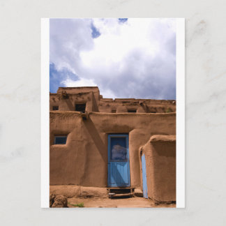 Postal Aldea Adobe House del Suroeste de Nuevo México