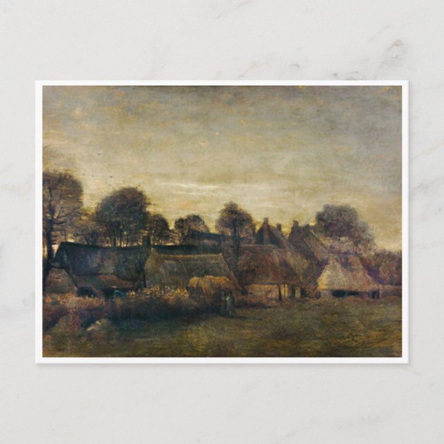 Postal Aldea agrícola en Twilight (1884) (Anverso)