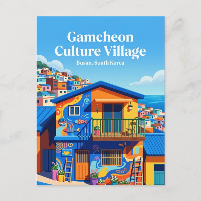 Postal Aldea Cultural Gamcheon Corea del Sur (Anverso)