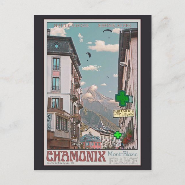 Postal Aldea de Chamonix (blanca) (Anverso)