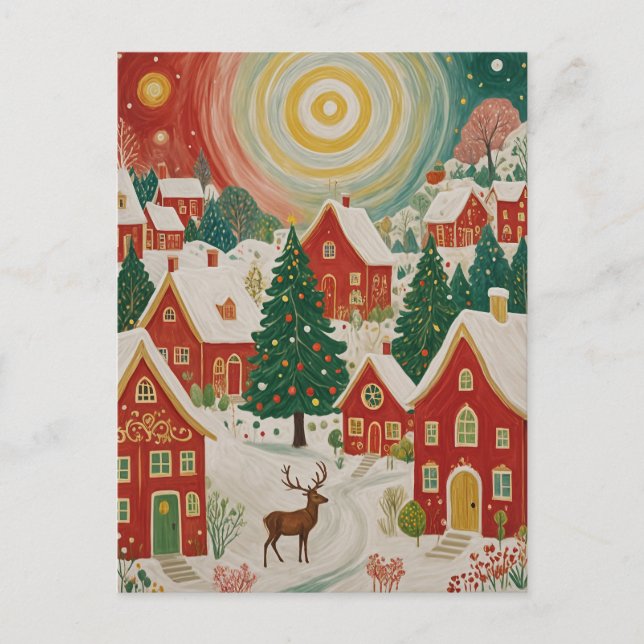 Postal Aldea de los navidades (Anverso)