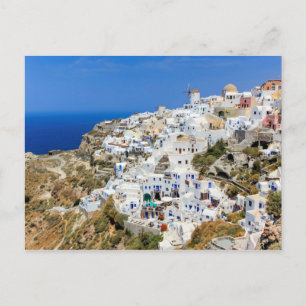 Postal Aldea de Oia en la isla de Santorini, al norte de