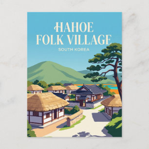 Postal Aldea Folclórica Hahoe Corea del Sur