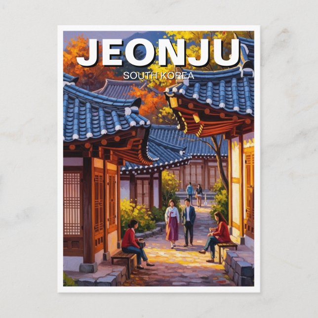 Postal Aldea Hanok de Jeonju Corea del Sur (Anverso)