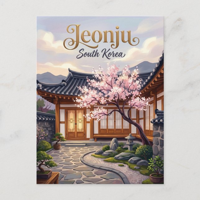 Postal Aldea Hanok de Jeonju Corea del Sur (Anverso)