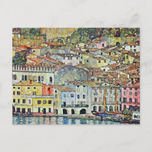 Postal Aldea italiana Malcena en Gardasee por Klimt