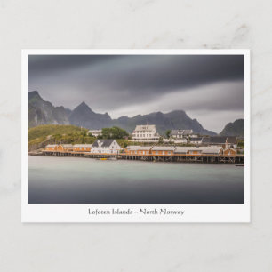 Postal Aldea pesquera de Lofoten Noruega