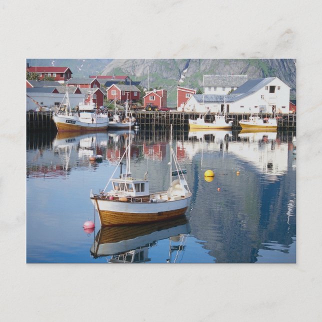 Postal Aldea pesquera de Reine, Lofoten (Noruega) (Anverso)