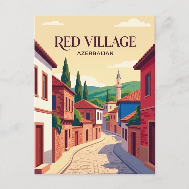 Postal Aldea Roja Azerbaiyán (Anverso)