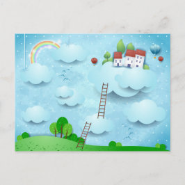 Postal Aldea sobre las nubes