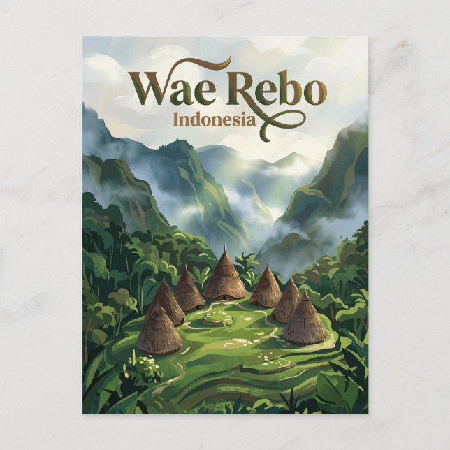 Postal Aldea Wae Rebo Indonesia (Anverso)