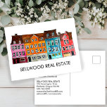 Postal Aldea Watercolor Real Estate Broker Agent Leasin<br><div class="desc">Muestra tu estilo con este diseño de casas lindas pintadas a mano delante de la postal de marketing. Perfecto para agentes inmobiliarios e intermediarios, prestamistas, arrendadores, corredores hipotecarios, mudanzas, alquileres vacacionales, gerentes de propiedades, diseñadores de interiores, agentes de alquiler, gerentes de alquiler a corto plazo, casas de alquiler y otros...</div>