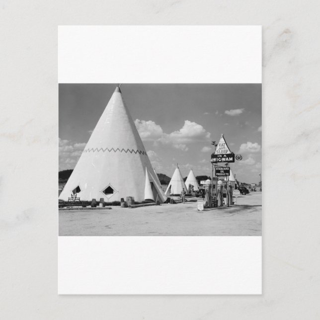 Postal Aldea Wigwam, Ciudad Cueva, Kentucky: 1940 (Anverso)