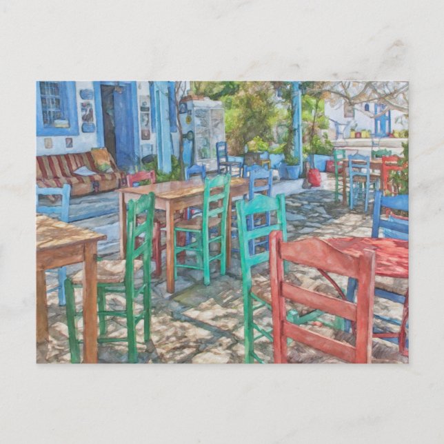 Postal Aldea Zia, Isla Kos, Grecia (Anverso)