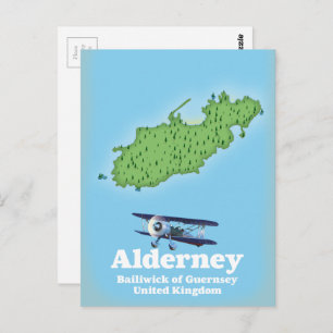 Postal Alderney Bailiwick de Guernsey Mapa del Reino Unid