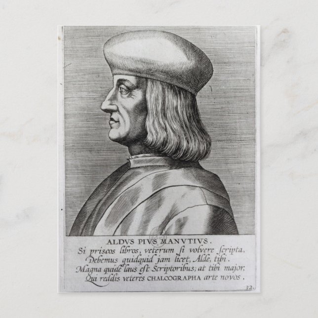 Postal Aldus Manutius (Anverso)