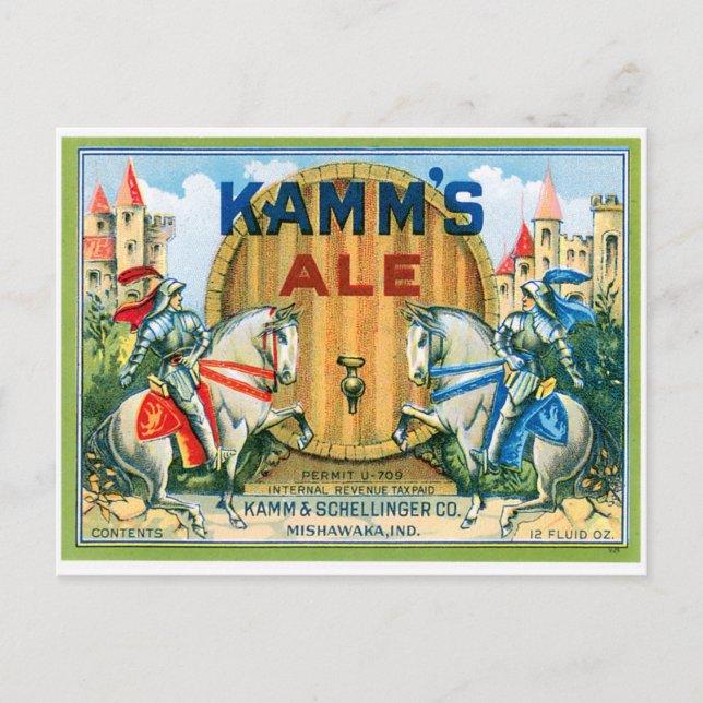 Postal Ale Beer Vintage de Kamm's (Anverso)