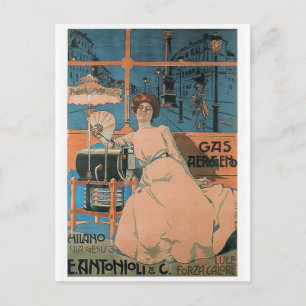 Postal ALeardo Villa - Gas Aerogeno - Poster de 1902
