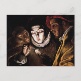 Postal Alegoría con velas de niño iluminadas por El Greco