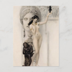 Postal Alegoría de la Escultura de Gustav Klimt (1889
