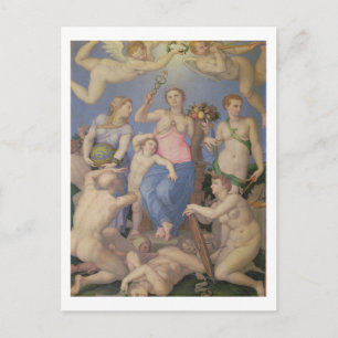 Postal Alegoría de la felicidad, c.1567 (aceite sobre cob