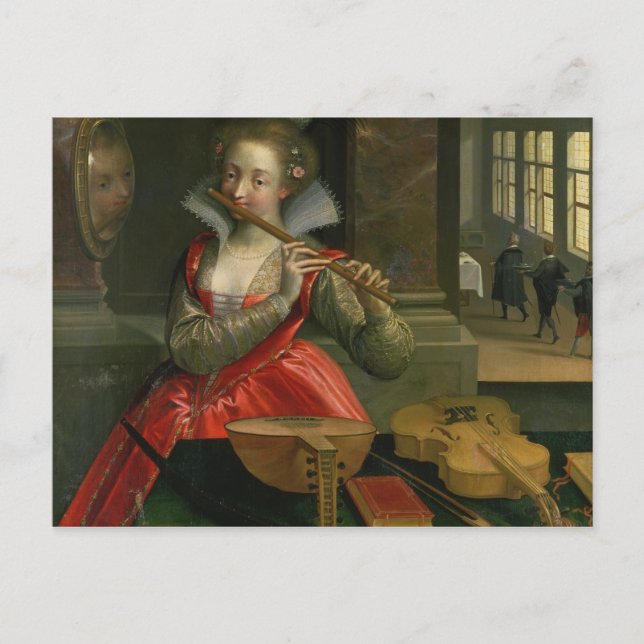 Postal Alegoría de la música , c.1600 (Anverso)