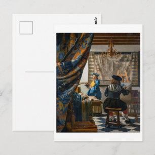 Postal Alegoría de la Pintura   Johannes Vermeer  
