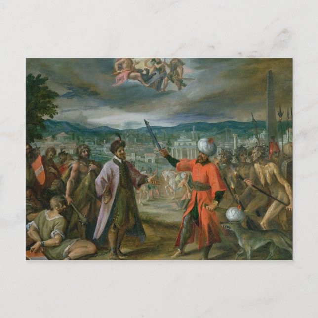 Postal Alegoría de las guerras turcas (Anverso)