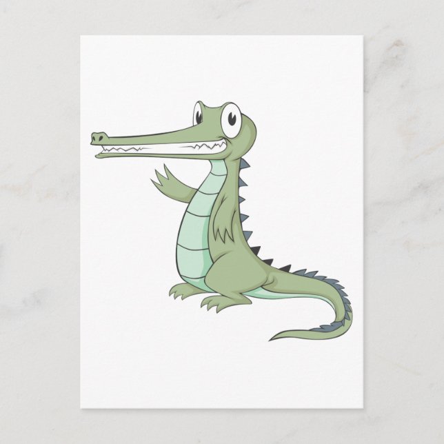 Postal Alegre cocodrilo gavial gavial (Anverso)