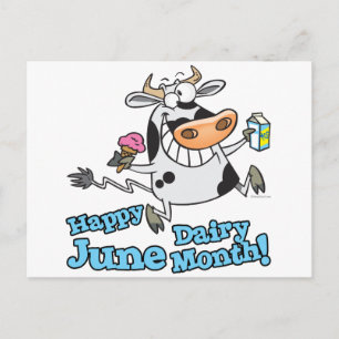 Postal alegre leche lechal divertida vaca personalizado