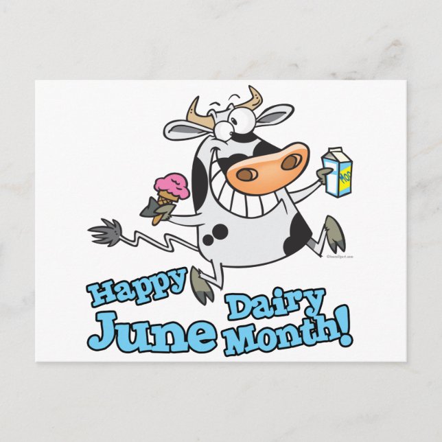 Postal alegre leche lechal divertida vaca personalizado (Anverso)