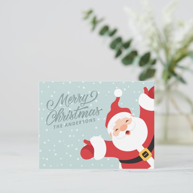 Postal Alegre Navidad Feliz Santa Claus |  (Anverso de pie)