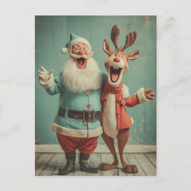 Postal Alegre Santa y Rudolph Alegran (Anverso)