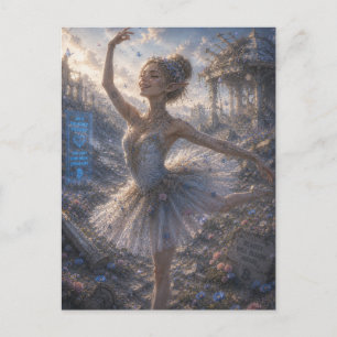 Postal Alegría / Bailarina / Campo de flores