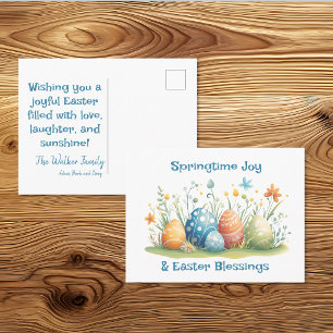 Postal Alegría de primavera y bendiciones de Pascua