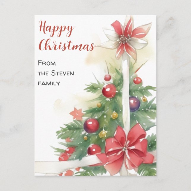 Postal Alegría en la acuarela de los Navidades de la casa (Anverso)