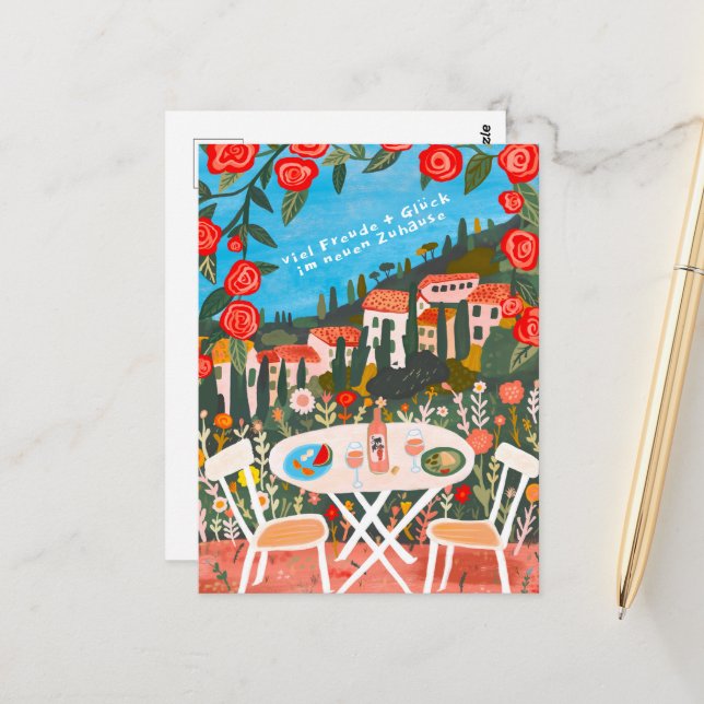 Postal Alegría Felicidad Nueva Casa Hermoso Paisaje (Anverso/Reverso In Situ)