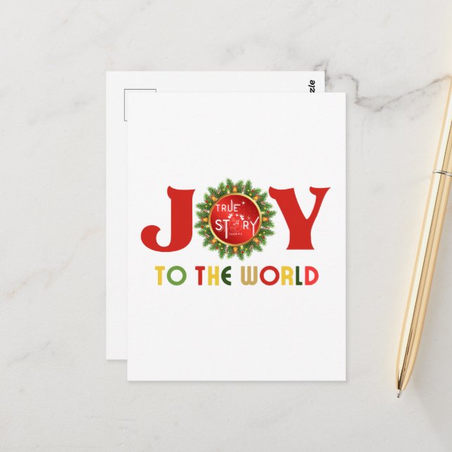 Postal Alegría por la corona de los Navidades del mundo (Anverso/Reverso In Situ)