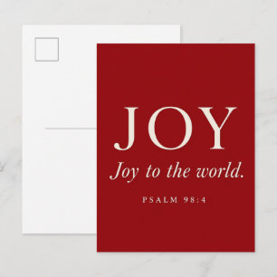 Postal ALEGRÍA Salmo 98:4 Regalo de Navidad