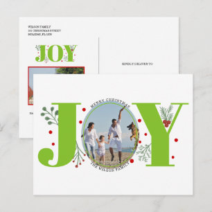Postal Alegría verde limón, Navidades de bayas foto de va