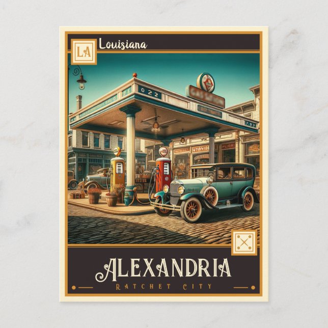 Postal Alejandría, Luisiana | Vintage (Anverso)