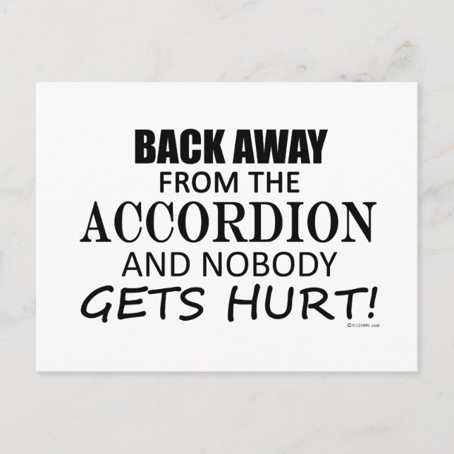 Postal Aléjate Del Acordeón (Anverso)